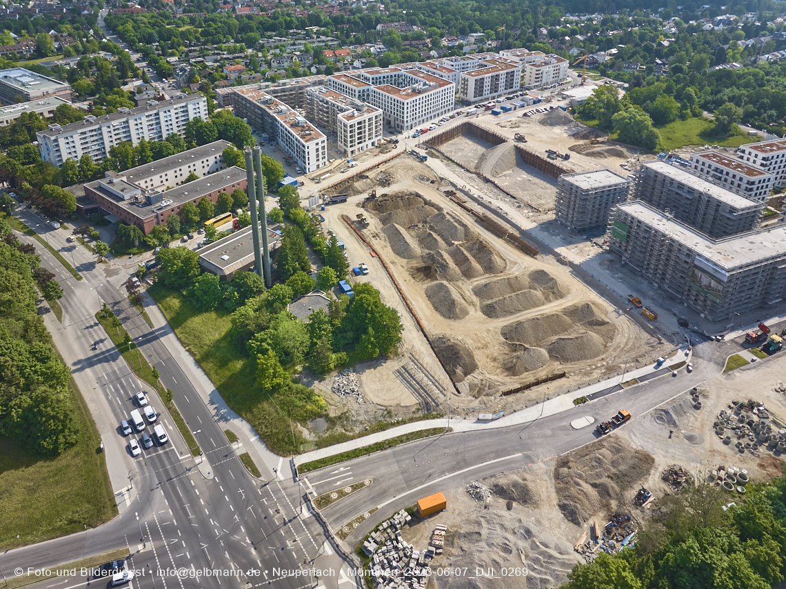 07.06.2023 - Aktuelle Luftbilder aus dem Alexisquartier und Pandion Verde in Neuperlach in München