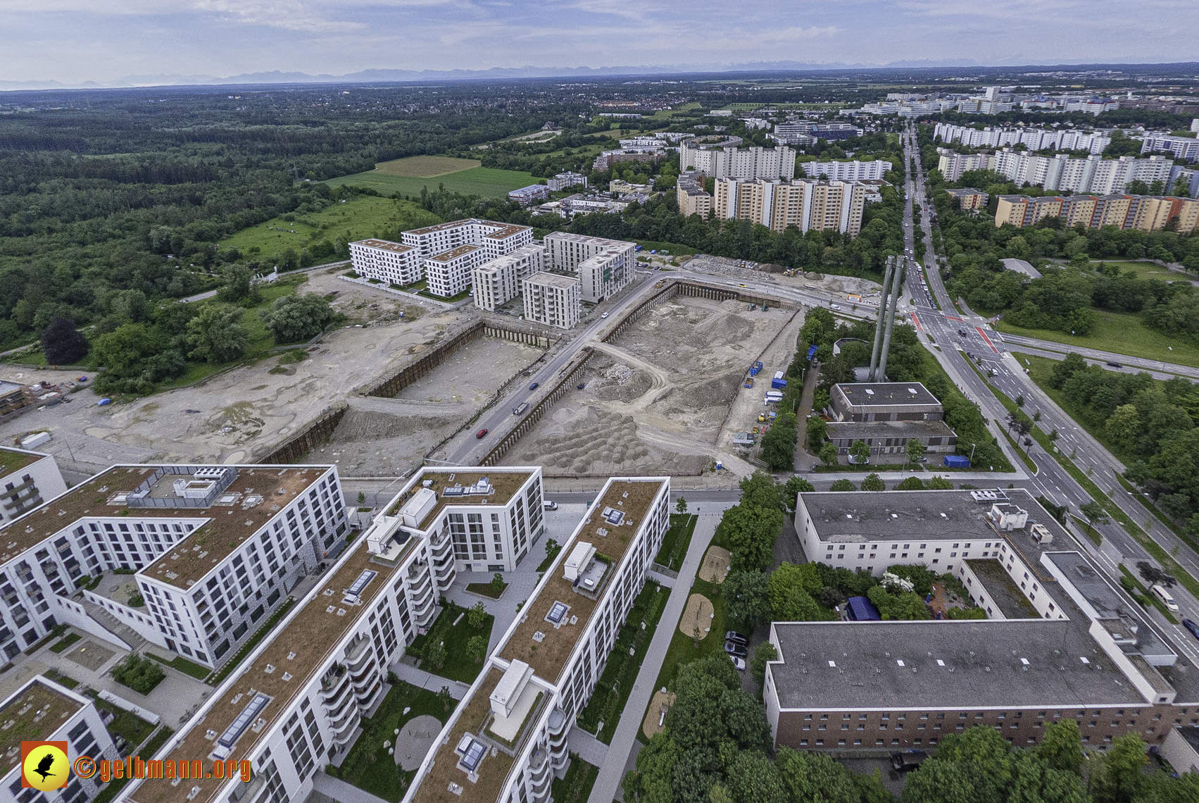 06.06.2024 - Luftbilder der Baustelle Alexisquartier und Pandion Verde in Neuperlach