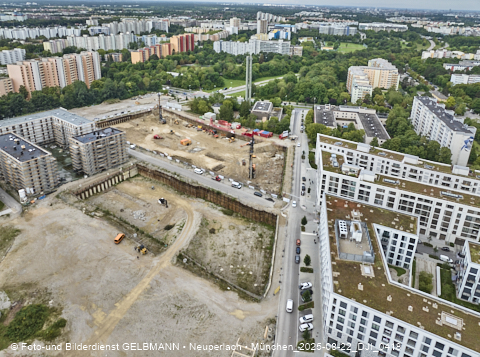 Luftbilder der Baustelle Alexisquartier in Neuperlach