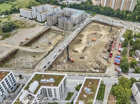Luftbilder der Baustelle Alexisquartier in Neuperlach
