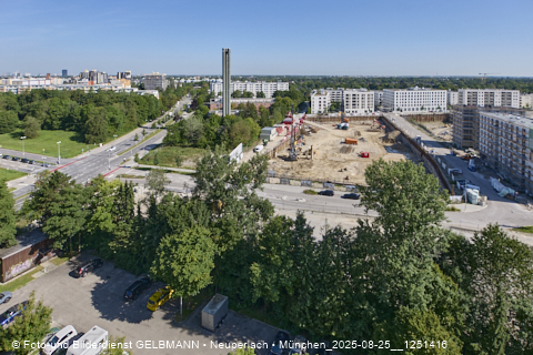 25.08.2025 - DEMOS-Baustelle und BayernHeim-Baustelle Alexiqauartier in Neuperlach