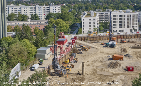 25.08.2025 - DEMOS-Baustelle und BayernHeim-Baustelle Alexiqauartier in Neuperlach
