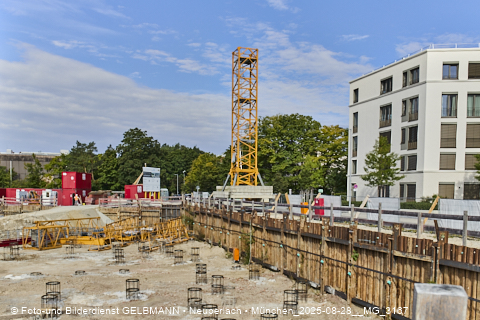 28.08.2025 - DEMOS-Baustelle und BayernHeim-Baustelle Alexiqauartier und BayernHeim in Neuperlach