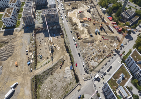 03.09.2025 - Luftbilder der DEMOS-Baustelle und BayernHeim-Baustelle Alexiqauartier und BayernHeim in Neuperlach
