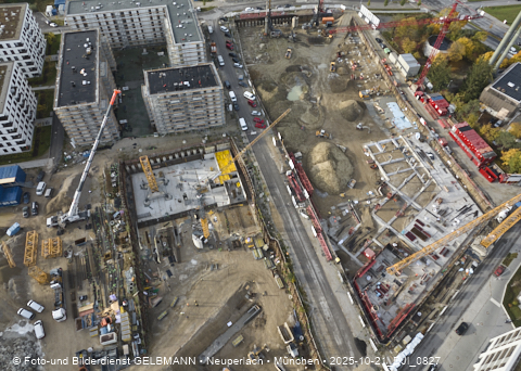 Baustelle Alexisquartier und BayernHeim in Neuperlach