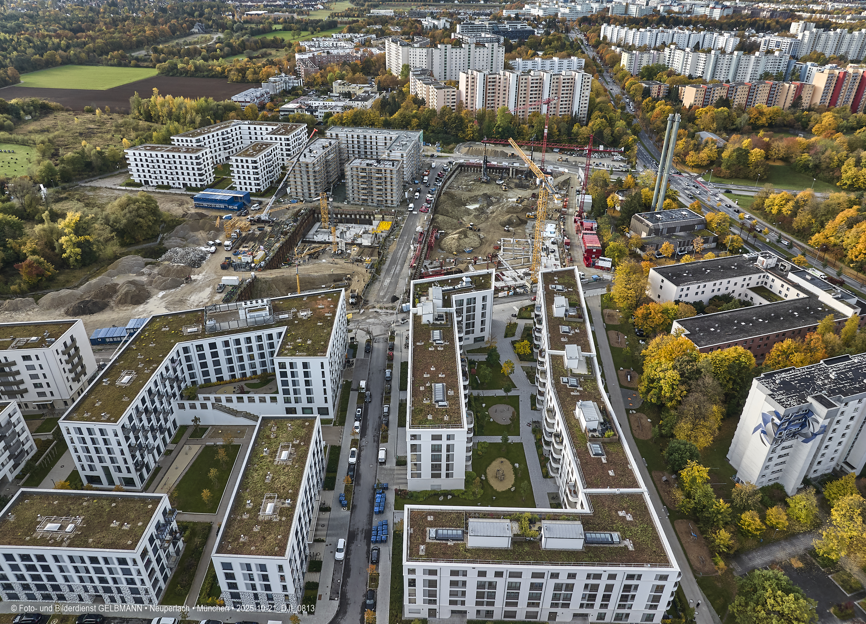 Baustelle Alexisquartier und BayernHeim in Neuperlach
